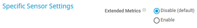 Specific Sensor Settings Specific Sensor Settings